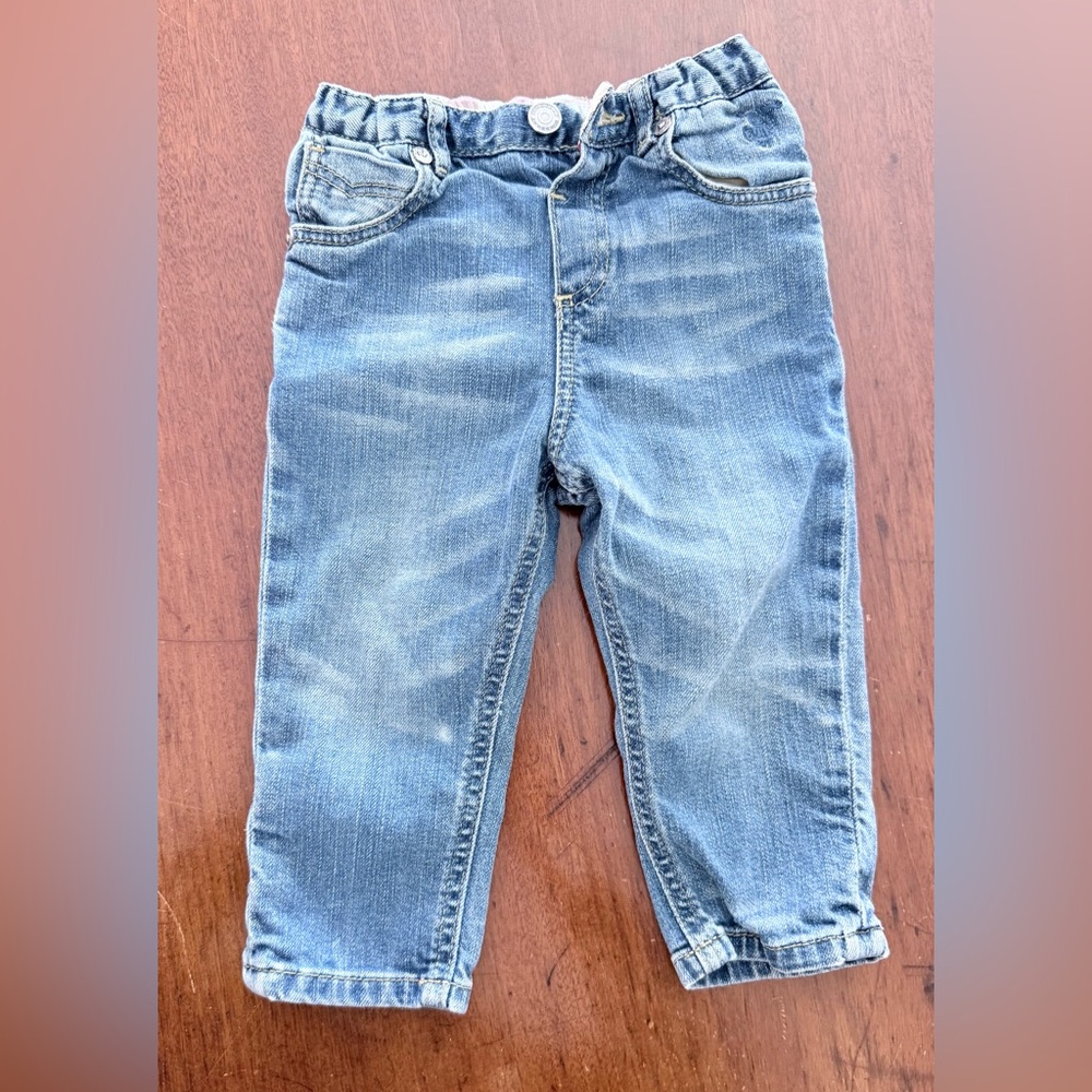 Burberry Blue Denim Kids Jeans with Heritage Check Waistband